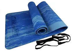 Килимок для йоги та фітнеса EasyFit s-EVA Mat 8 мм Синій (EF-1911-Bl) - мініатюра 1