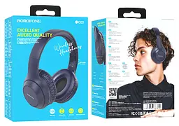 Блютуз Стерео Гарнітура Borofone BO20 м'ята упаковка Синій - мініатюра 5