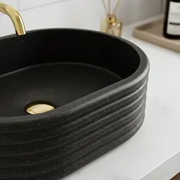 Умивальник Rea Nicoletta накладний 50x36 см black matt REA-U7345 - мініатюра 3