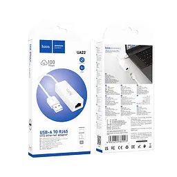 Перехідник - мережева карта Hoco UA22 Acquire Usb ethernet adapter (100 Mbps) - мініатюра 9