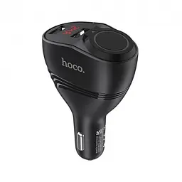 Автомобільна зарядка з дисплеєм та розгалужувачем 2 USB чорна Hoco Z34 3,1А - мініатюра 2