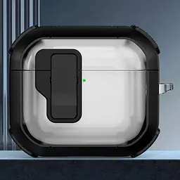 Футляр протиударний Locking Button для навушників Airpods 3 Black - мініатюра 2