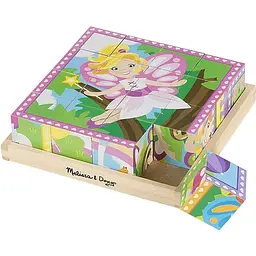 Дерев'яні кубики на платформі Melissa&Doug Принцеси і феї (MD19040)