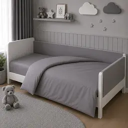 Дитяча постільна білизна MIRSON LITTLE KIDS фланель Ash grey 110х160см (2200012799505) - мініатюра 7