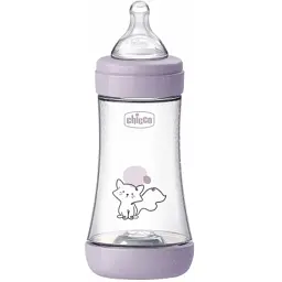 Пляшечка для годування Chicco Perfect 5 із силіконовою соскою 2+ місяців 240 мл Рожева (20223.12.40)
