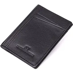Чоловічий гаманець для карток із натуральної шкіри ST Leather 23091 чорний - мініатюра 5