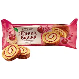 Упаковка рулетів Roshen П'янка вишня 180 г x 14 шт