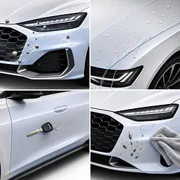Антигравійна захисна бронеплівка за лекалами для Audi A5 B10 2024- оптика (фари та ПТФ) - мініатюра 2
