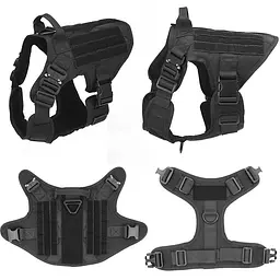 Шлейка для собак Harness K9 Long, металева пряжка фастекс і система MOLLE, Чорний, L - мініатюра 3