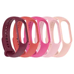 Комплект силіконових ремінців для фітнес браслетів Xiaomi Mi Band 5/6/7, Silicone, pink punch, зі зручною застібкою, на фітнес трекер та смарт годинник, ArmorStandart (ARM75066) - мініатюра 2