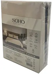 Комплект постільної білизни Soho полуторний Beige/Dark gray 150х200 см (PATTERN 20-S) - мініатюра 3