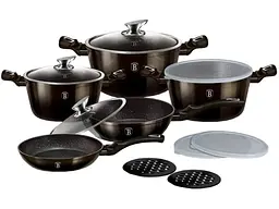 Набір посуду Berlinger Haus Metallic Line Shiny Black Edition (BH-7032)