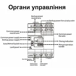 Автомат введення резерву з автоматичним перемиканням на 3 фази Geya G2R-63, 4 полюси, 63 Ампера, DIN (101232) - мініатюра 5