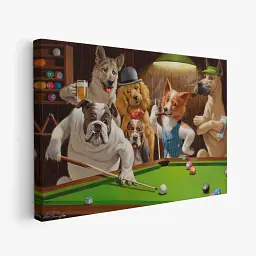 Інтер'єрна картина Собаки грають у більярд, Артур Сарнофф, Arthur Sarnoff, Dogs Playing Pool, інтер'єрний декор, 41×60 см (id4196) - мініатюра 2