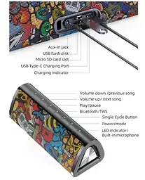 Колонка портативна Mifa A10 Plus Graffiti 20 Вт Bluetooth IPX7 - мініатюра 3