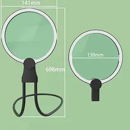 Нашийна ручна лупа збільшувальне скло з підсвіткою від USB 4 в 1 для читання та для рукоділля в'язання  вишивання  з лінзою на магніті та кріпленням ремішком з 2-х кратним збільшенням - мініатюра 3