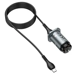 Адаптер автомобільний HOCO Micro USB Cable Wise road dual port car charger set NZ4 2USB, 4.8A - мініатюра 5