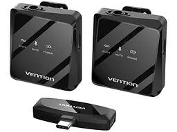 Мікрофонна радіосистема для смартфона Vention USB-C 2-Pack Wireless Lavalier Black (NCBB0)