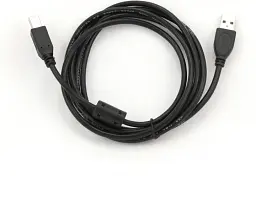 Кабель USB 2.0 AM - USB BM, 3 м, чорний, Cablexpert, феритовий фільтр (CCFB-USB2-AMBM-3M)