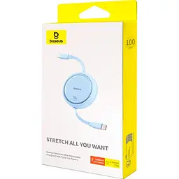 Кабель Baseus Free2Draw Mini Retractable Charging Cable Type-C to Type-C 100W 1m P10364500311-00 Blue - мініатюра 5