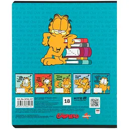 Зошит  Kite Garfield в лінійку 18 аркушів блакитно-бірюзовий - мініатюра 3