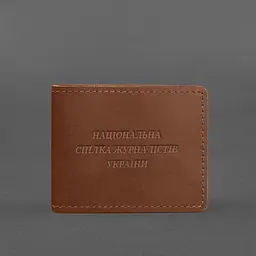 Шкіряна обкладинка для посвідчення журналіста світло-коричнева Crazy Horse - мініатюра 5