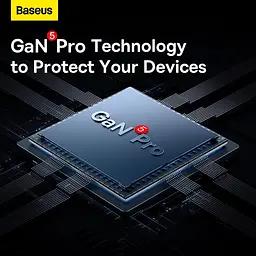 Адаптер мережевий Baseus Type-C to Typc-C cable GaN5 Pro Fast Charger 1USB і 1Type-C 100W білий - мініатюра 4