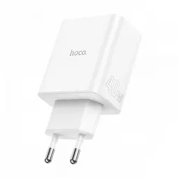 Мережевий зарядний пристрій адаптер HOCO C126A Pure 1 USB/2Type-C, 40 W, підтримка швидкого заряджання PD/QC/FCP/AFC - мініатюра 6