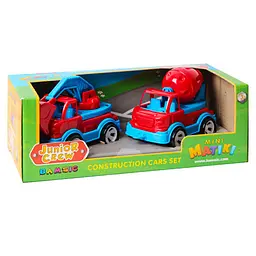 Ігровий набір Бетонозмішувач та екскаватор Mini Matiki 002/14BMS (Red) рухомі елементи