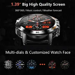 Розумний годинник Smart Delta K52 (2 ремінці) Чорний - мініатюра 4