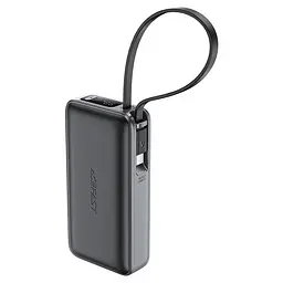 Зовнішній акумулятор Acefast M7 PD30W power bank with cable 10000mAh, Black (6974316283379) - мініатюра 3