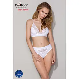 Еластичний топ з мереживом Passion PS001 TOP M, white - мініатюра 3