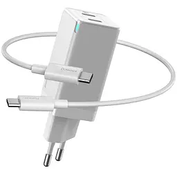 Мережевий зарядний пристрій Baseus GaN2 Q.Charger C+C 45W With Mini Cable Type-C toType-C 60W White CCGAN-M02