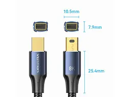 Кабель Vention DisplayPort mini to DisplayPort mini V1.4 2m Blue (HCGLH) - мініатюра 6