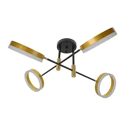 Світильник стельовий Brille підвісний BR-01 630C/4 LED 48W WW + NW + CW BK/G - мініатюра 2