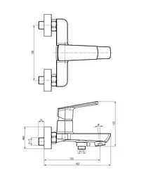 Змішувач для ванни Topaz Lexi TL21101A-H57-0 Хром - мініатюра 5