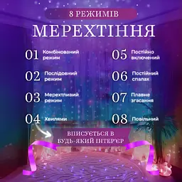 Гірлянда-штора GarlandoPro світлодіодна 240 LED розмір 2x2 м, мультиколор (ZWM2240LEDML) - мініатюра 6