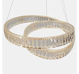 Підвісна кришталева LED-люстра Artlight 555-600GD з переплетеними кільцями, золото, 113 Вт, від 13-20 м² - мініатюра 4