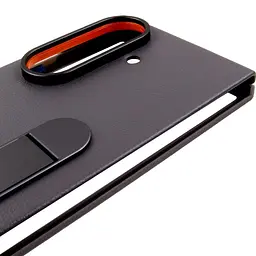 Шкіряний чохол Leather Case (AAA) with stand для Samsung Galaxy Z Fold7 Gray - мініатюра 4