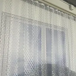 Тюль арка біла з сірим макраме 1,7м на 3м на тасьмі ALBO pbe0052804 - мініатюра 7