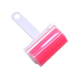 Многоразовый липкий ролик для чистки одежды Semi Sticky roller for clothes с чехлом, Pink - мініатюра 3