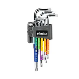 Набір ключів Bradas TORX TX 10-50 9 шт довгі (DIY-HKT62-LO/B) - мініатюра 1