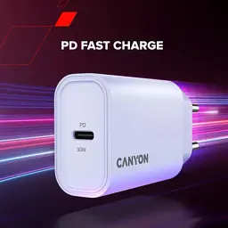 Зарядний пристрій Canyon 30CL OnCharge USB-C PD30W Purple (CNE-CHA30CLPU) - мініатюра 7
