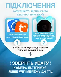 Відеоняня Baby Monitor з гнучким кріпленням і підключенням до смартфону Wifi/Bluetooth якість HD датчик звуку, руху, нічне бачення і колискові Синя - мініатюра 7