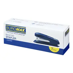 Степлер Buromax пластиковий, 15 аркушів, (скоби №10), 111 х 28 х 43 мм, синій (BM.4100-02) - мініатюра 5