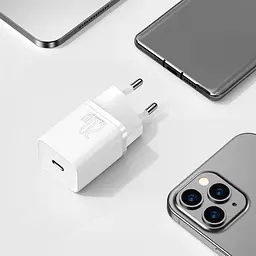 Мережевий зарядний пристрій Baseus Super Silicone PD Charger 20W (CCSUP-B02) White [66724] - мініатюра 7