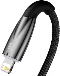 Кабель Baseus Glimmer Series Fast Charging Cable USB to Lightning 2.4A 1m CADH000201 Black - мініатюра 3