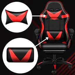 Крісло геймерське Sofotel Care Life з підставкою для ніг Red/Black (CF-301) - мініатюра 8