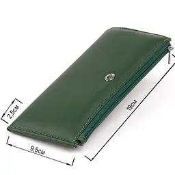 Горизонтальний тонкий гаманець зі шкіри унісекс ST Leather 19328 зелений - мініатюра 7