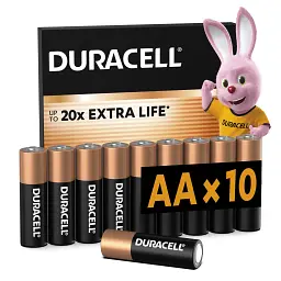 Батарейка Duracell AA лужні 10 шт. в упаковці (5002508/5006461)